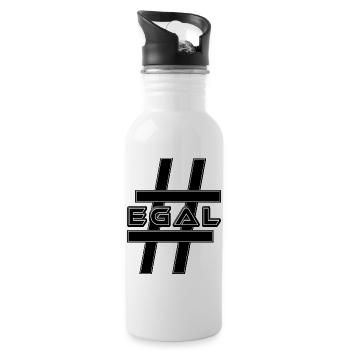 Hashtag EGAL Job Lovesickness Indifferent - Water bottle with straw - white - Right