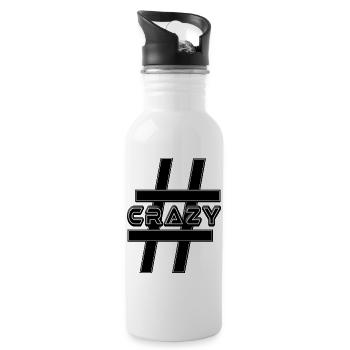 Hashtag GRAZY weird crazy - Water bottle with straw - white - Right