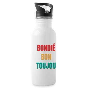Kreolisches T-Shirt "Bondié bon toujou" – Faith - Trinkflasche mit integriertem Trinkhalm - Weiß - Rechts