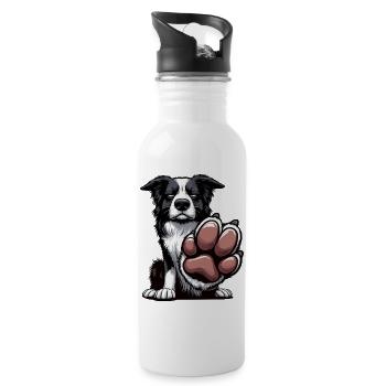 Border Collie Propriétaire Collie Amant de Collie - Gourde avec paille intégrée - blanc - Droite