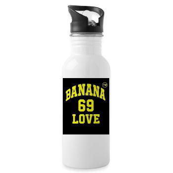 Banana 69 Love Logo - Water bottle with straw - white - Right