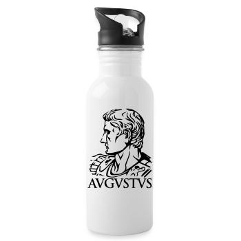 Augustus Römischer Kaiser "AVGVSTVS" Geschichte Tribut - Trinkflasche mit integriertem Trinkhalm - Weiß - Rechts