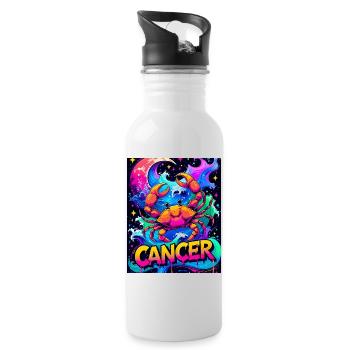 Cancer - Gourde avec paille intégrée - blanc - Droite