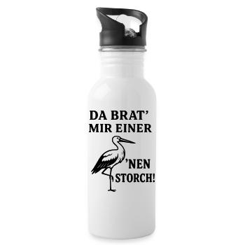 Stork roast - Water bottle with straw - white - Right