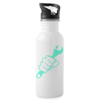Clé à vis Power Fist - Gourde avec paille intégrée - blanc - Droite