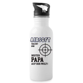 Airsoft Player Airsoft Dad Father Father - Water bottle with straw - white - Right