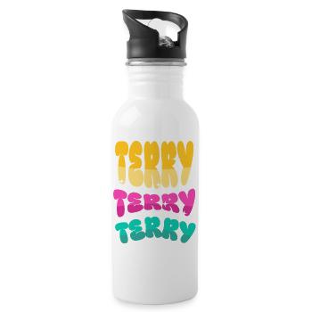 Terry Name - Trinkflasche mit integriertem Trinkhalm - Weiß - Rechts