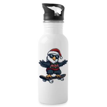 Aigle Noël Drôle - Gourde avec paille intégrée - blanc - Droite