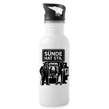 Sünde Hat Stil Ausgehen Nachtleben - Trinkflasche mit integriertem Trinkhalm - Weiß - Rechts