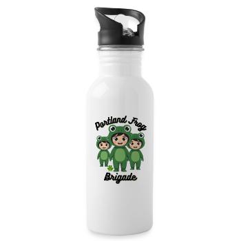 Portland Frosch-Brigade - Trinkflasche mit integriertem Trinkhalm - Weiß - Rechts