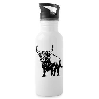 Taureau - Gourde avec paille intégrée - blanc - Droite