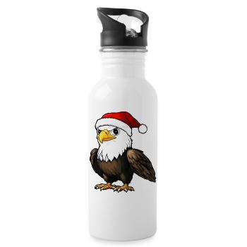 Weihnachten Adler - Trinkflasche mit integriertem Trinkhalm - Weiß - Rechts