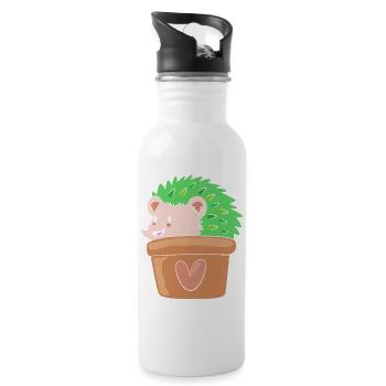 Plant Cactus Cacti - Water bottle with straw - white - Right