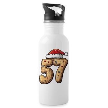 57 Zahl Keks Weihnachten - Trinkflasche mit integriertem Trinkhalm - Weiß - Rechts