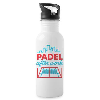 Padel After Work - Trinkflasche mit integriertem Trinkhalm - Weiß - Rechts