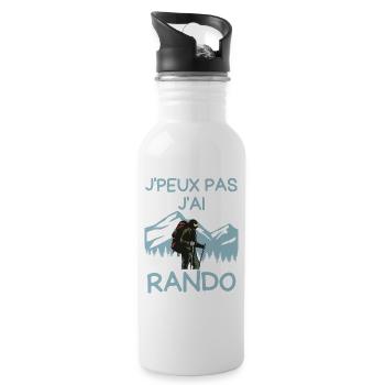 Jpeux Pas J'ai Rando - Gourde avec paille intégrée - blanc - Droite