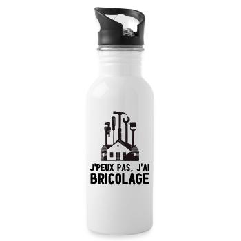 Maison Outils DIY bricolage bricoleur  - Gourde avec paille intégrée - blanc - Droite
