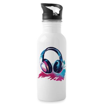 Headset Kopfhörer - Trinkflasche mit integriertem Trinkhalm - Weiß - Rechts