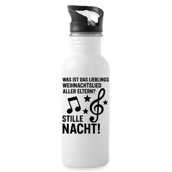 Silent Night Favorite Song Parents Wit - Water bottle with straw - white - Right