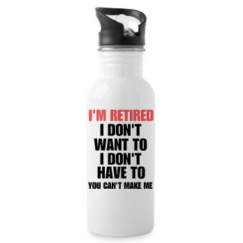 Funny Retired Gift For Retirement Coworker - Water bottle with straw - white - Right