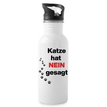 Cat said NO – Cat Attitude, Cat Love - Water bottle with straw - white - Right