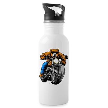 Moto des Bears - Gourde avec paille intégrée - blanc - Droite