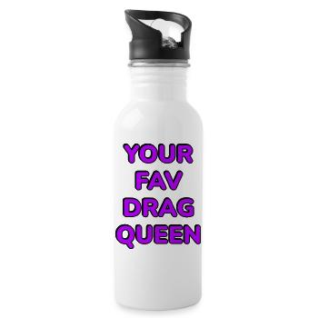 Deine Lieblings-Drag Queen - Trinkflasche mit integriertem Trinkhalm - Weiß - Rechts
