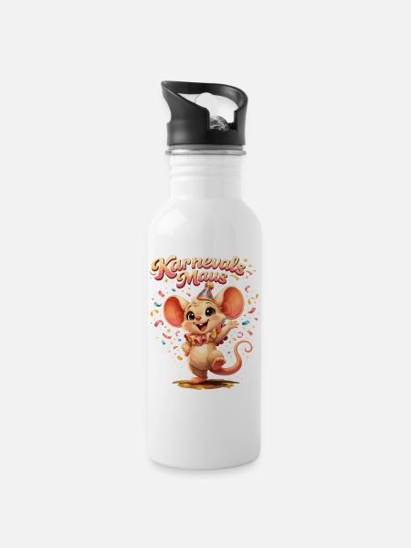 Costume de souris de carnaval – Costume de carnaval Cologne - Gourde avec paille intégrée - blanc
