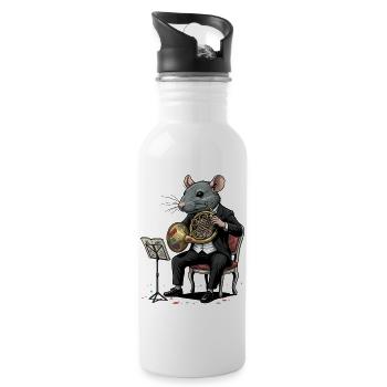 Horn Orchester Konzertratte im Smoking - Trinkflasche mit integriertem Trinkhalm - Weiß - Rechts
