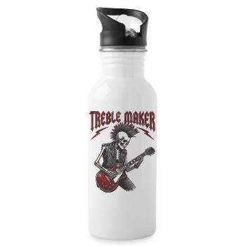 Treble Maker Guitarist Musician Pun - Water bottle with straw - white - Right