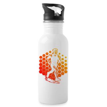 Running Liebe zum Anziehen - Trinkflasche mit integriertem Trinkhalm - Weiß - Rechts