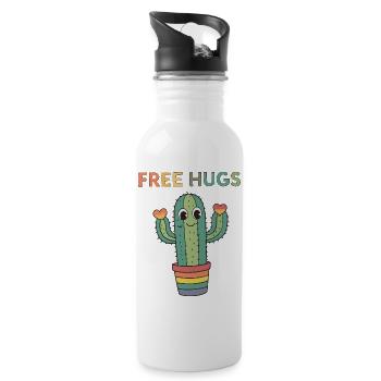 Cactus Rainbow Cuddles - Trinkflasche mit integriertem Trinkhalm - Weiß - Rechts