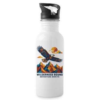 Wilderness Bound - Adventure awaits - Water bottle with straw - white - Right