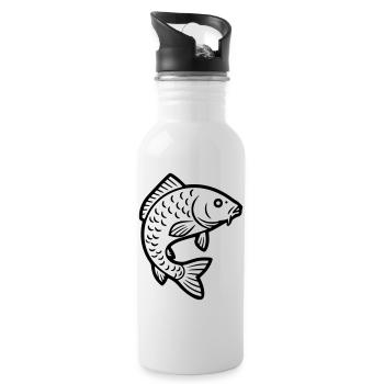 Pêche au poisson sauteur de carpe - Gourde avec paille intégrée - blanc - Droite