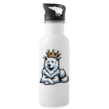 White Shepherd Shepherd Shepherd Dogs - Water bottle with straw - white - Right