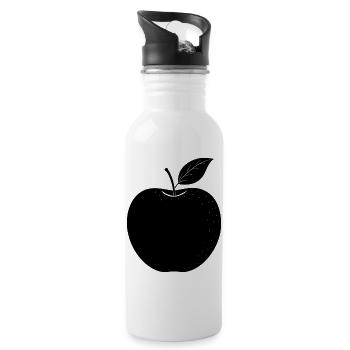 Apfel - Trinkflasche mit integriertem Trinkhalm - Weiß - Rechts