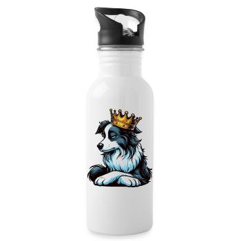 Border Collie Propriétaire Collie Amant de Collie - Gourde avec paille intégrée - blanc - Droite