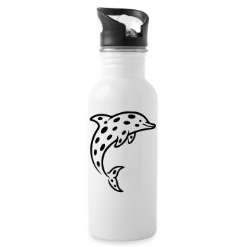 Delfin - Trinkflasche mit integriertem Trinkhalm - Weiß - Rechts