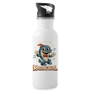 Cadeau drôle de la baleine Karnewal du Carnaval - Gourde avec paille intégrée - blanc - Droite