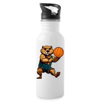 Le joueur de basket-ball Biber - Gourde avec paille intégrée - blanc - Droite