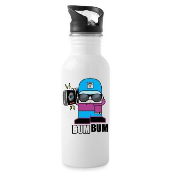 T-shirt rétro BoomBox Buddy - Gourde avec paille intégrée - blanc - Droite