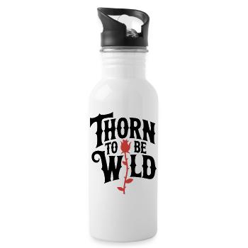 Rose deer - Water bottle with straw - white - Right