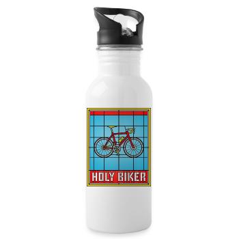 Saint Vélo en Verre Biker - Gourde avec paille intégrée - blanc - Droite