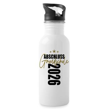 Abschluss Grundschule 2026 - Trinkflasche mit integriertem Trinkhalm - Weiß - Rechts