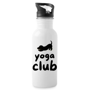 Yoga Club - Dog Pose - Water bottle with straw - white - Right