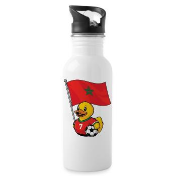 Maillot de supporter de football marocain pour les fans fiers - Gourde avec paille intégrée - blanc - Droite