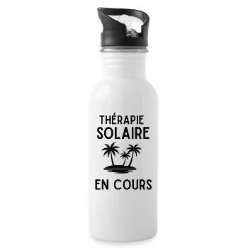 Therapie Solaire en Cours Palmier - Gourde avec paille intégrée - blanc - Droite