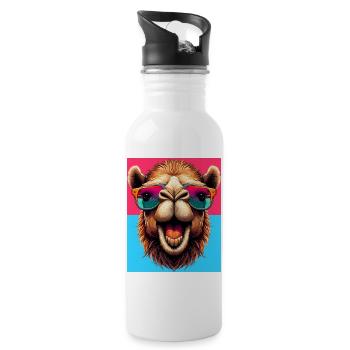 Kamel - Trinkflasche mit integriertem Trinkhalm - Weiß - Rechts