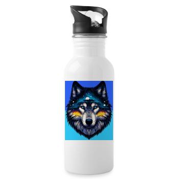 Wolf - Water bottle with straw - white - Right