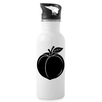 Silhouette du Fruit de la Pêche - Gourde avec paille intégrée - blanc - Droite